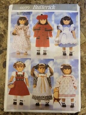 UNCUT Butterick Pattern 4699 Doll Clothes For 18" Dolls New Old Stock